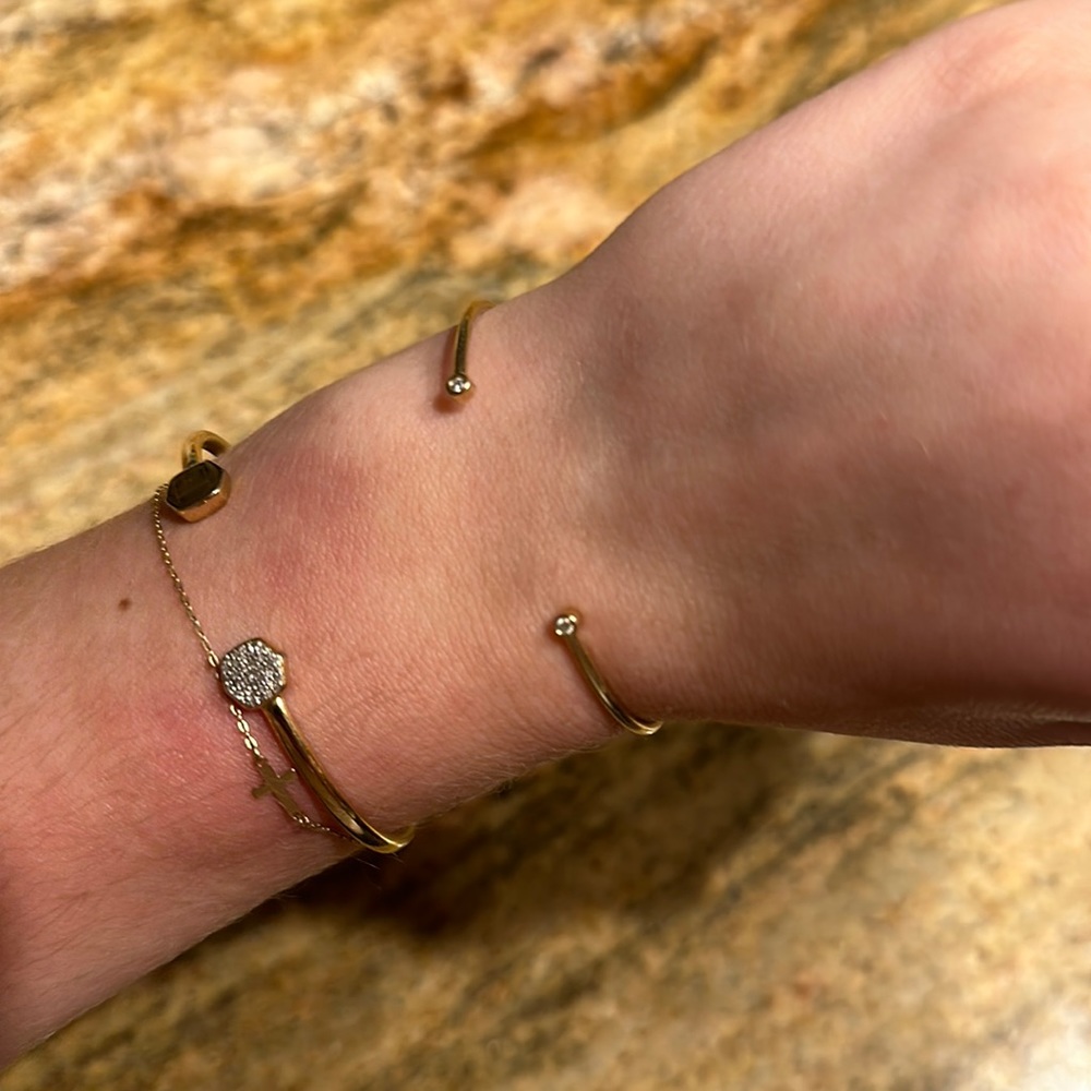 Audrey 14k yellow gold and diamond cuff